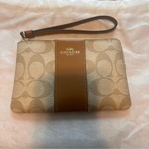 Coach Wristlet with Gold Zipper